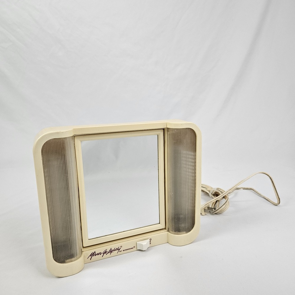 Lighted Make-up Mirror Go Lightly Mirror Two Sided Tilt Works Vintage MCM